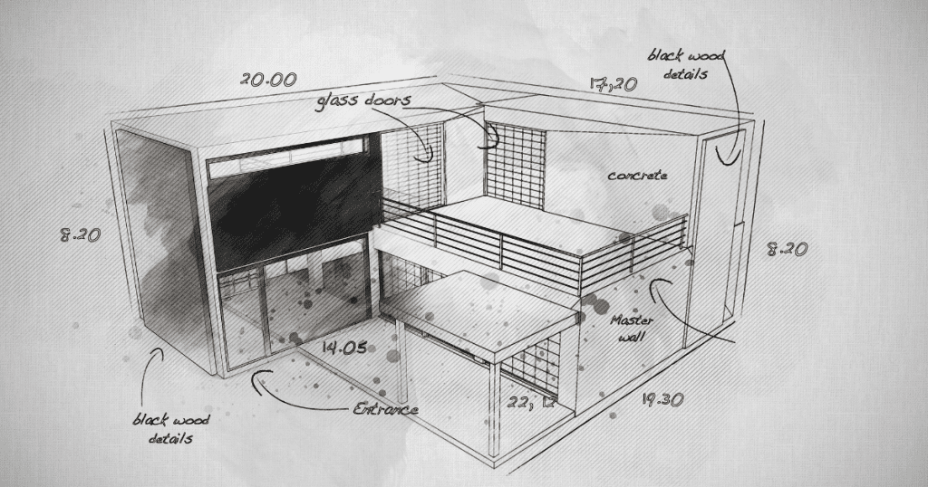 sketch of home remodel